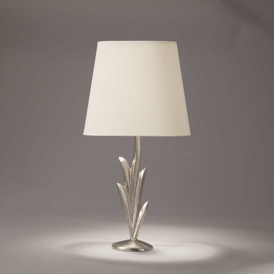Satin Nickel Table Lamp Vegetable Shape And Oval Shade Lys Objet Satin Nickel Table Lamp Vegetable Shape And Oval Shade Lys Objet Insolite