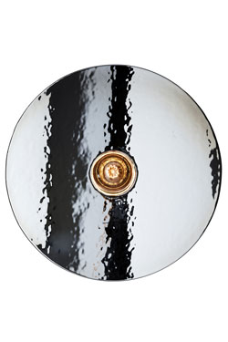 Applique disque argenté miroir Zénith Mirage  50cm. RADAR. 