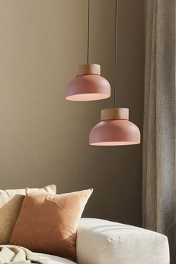 Contemporary powder pink pendant lamp Reiko. Robin. 
