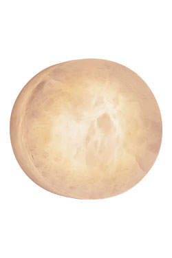 Round wall lamp in alabaster with Rock LED light. Robin. 