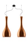 Suspension double Itteki en verre opale cuivré intérieur blanc. Sottoluce. Suspension double Itteki en verre opale cuivré intérieur blanc. Sottoluce.