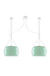Suspension double Momo en verre opale vert aqua intérieur blanc. Sottoluce. Suspension double Momo en verre opale vert aqua intérieur blanc. Sottoluce.