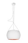 Suspension simple Momo en verre opale blanc mat intérieur cuivré. Sottoluce. Suspension simple Momo en verre opale blanc mat intérieur cuivré. Sottoluce.
