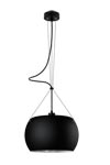 Suspension simple Momo en verre opale noir mat intérieur argenté. Sottoluce. Suspension simple Momo en verre opale noir mat intérieur argenté. Sottoluce.