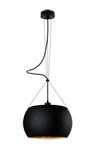 Suspension simple Momo en verre opale noir mat intérieur doré. Sottoluce. Suspension simple Momo en verre opale noir mat intérieur doré. Sottoluce.