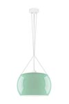 Suspension simple Momo en verre opale vert aqua intérieur blanc. Sottoluce. Suspension simple Momo en verre opale vert aqua intérieur blanc. Sottoluce.