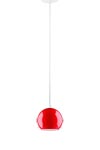 Suspension simple Myoo en verre opale rouge intérieur blanc. Sottoluce. Suspension simple Myoo en verre opale rouge intérieur blanc. Sottoluce.