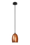Suspension simple Ume en verre opale cuivré intérieur blanc. Sottoluce. Suspension simple Ume en verre opale cuivré intérieur blanc. Sottoluce.
