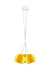 Suspension triple Myoo en verre opale jaune intérieur blanc. Sottoluce. Suspension triple Myoo en verre opale jaune intérieur blanc. Sottoluce.