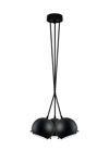 Suspension triple Myoo en verre opale noir mat intérieur blanc. Sottoluce. Suspension triple Myoo en verre opale noir mat intérieur blanc. Sottoluce.
