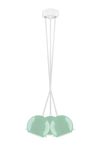 Suspension triple Myoo en verre opale vert aqua intérieur blanc. Sottoluce. Suspension triple Myoo en verre opale vert aqua intérieur blanc. Sottoluce.