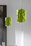 Crespa suspension cylindrique aspect froissé verte petit modèle. Munari par Stylnove Ceramiche. Crespa suspension cylindrique aspect froissé verte petit modèle. Munari par Stylnove Ceramiche.