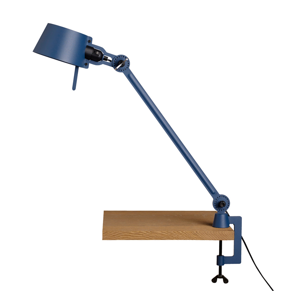 Large Bolt Desk lamp with one arm only, and a vice clamp. Blue ... Large Bolt Desk lamp with one arm only, and a vice clamp. Blue ...