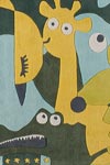Tapis enfant Zooland bleu 110x110cm. Toulemonde Bochart. Tapis enfant Zooland bleu 110x110cm. Toulemonde Bochart.