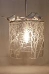 Frosted Autumn Pendant, Porcelain and Pewter Birds. Vanessa Mitrani. Frosted Autumn Pendant, Porcelain and Pewter Birds. Vanessa Mitrani.