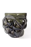 Large Flower Vase in Smoked Glass, Geometric Metal Shapes. Vanessa Mitrani. Large Flower Vase in Smoked Glass, Geometric Metal Shapes. Vanessa Mitrani.
