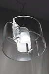 Chimera suspension en verre de Murano cylindre transparent et dépoli. Vistosi. Chimera suspension en verre de Murano cylindre transparent et dépoli. Vistosi.