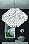 Suspension Giogali SP 80 ronde maille de cristal blanc. Vistosi. Suspension Giogali SP 80 ronde maille de cristal blanc. Vistosi.