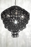 Suspension Giogali SP 80 A ronde maille de cristal noir. Vistosi. Suspension Giogali SP 80 A ronde maille de cristal noir. Vistosi.