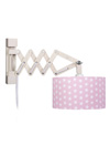 Applique rétractable en bois et tissu étoile sur fond rose. Waldi Leuchten. Applique rétractable en bois et tissu étoile sur fond rose. Waldi Leuchten.