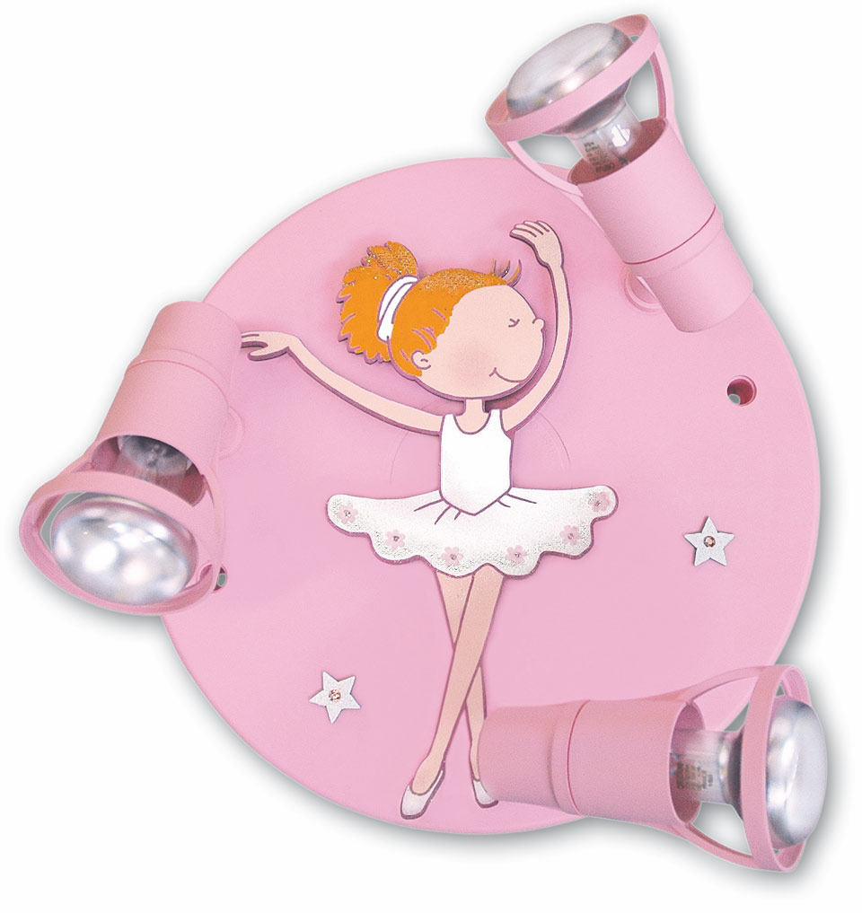 Ballerine rose plafonnier 3 lumières par waldi leuchten réf ...