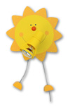 Soleil applique 1 lumière en bois laqué jaune. Waldi Leuchten. Soleil applique 1 lumière en bois laqué jaune. Waldi Leuchten.