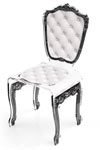 Chaise baroque altuglass Capiton motif blanc. Acrila. 