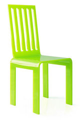 Chaise de jardin verte plexiglas à barreaux. Acrila. Chaise de jardin verte plexiglas à barreaux. Acrila.