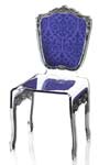 Chaise en altuglas baroque Capiton motif violet. Acrila. 