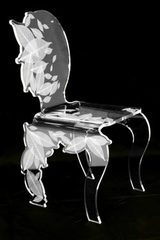 Chaise en méthacrilate feuilles style baroque Reflet . Acrila. Chaise en méthacrilate feuilles style baroque Reflet . Acrila.