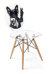 Chaise en plexiglass transparent Graph Dog Phone . Acrila. Chaise en plexiglass transparent Graph Dog Phone . Acrila.