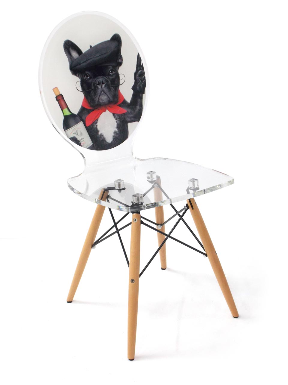 Chaise  en plexiglass transparente Graph Dog Wine. Acrila. 