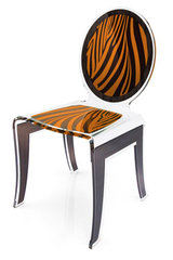 Chaise médaillon Zèbre orange. Acrila. Chaise médaillon Zèbre orange. Acrila.
