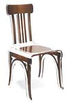 Chaise plexiglas transparent Bistrot motif bois marron. Acrila. 