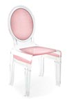 Chaise transparente et rose d