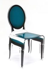 Chaise vert canard en acrylique Sixteen . Acrila. Chaise vert canard en acrylique Sixteen . Acrila.