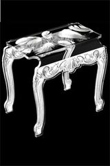 Chevet blanc plume style Louis XVI. Acrila. Chevet blanc plume style Louis XVI. Acrila.
