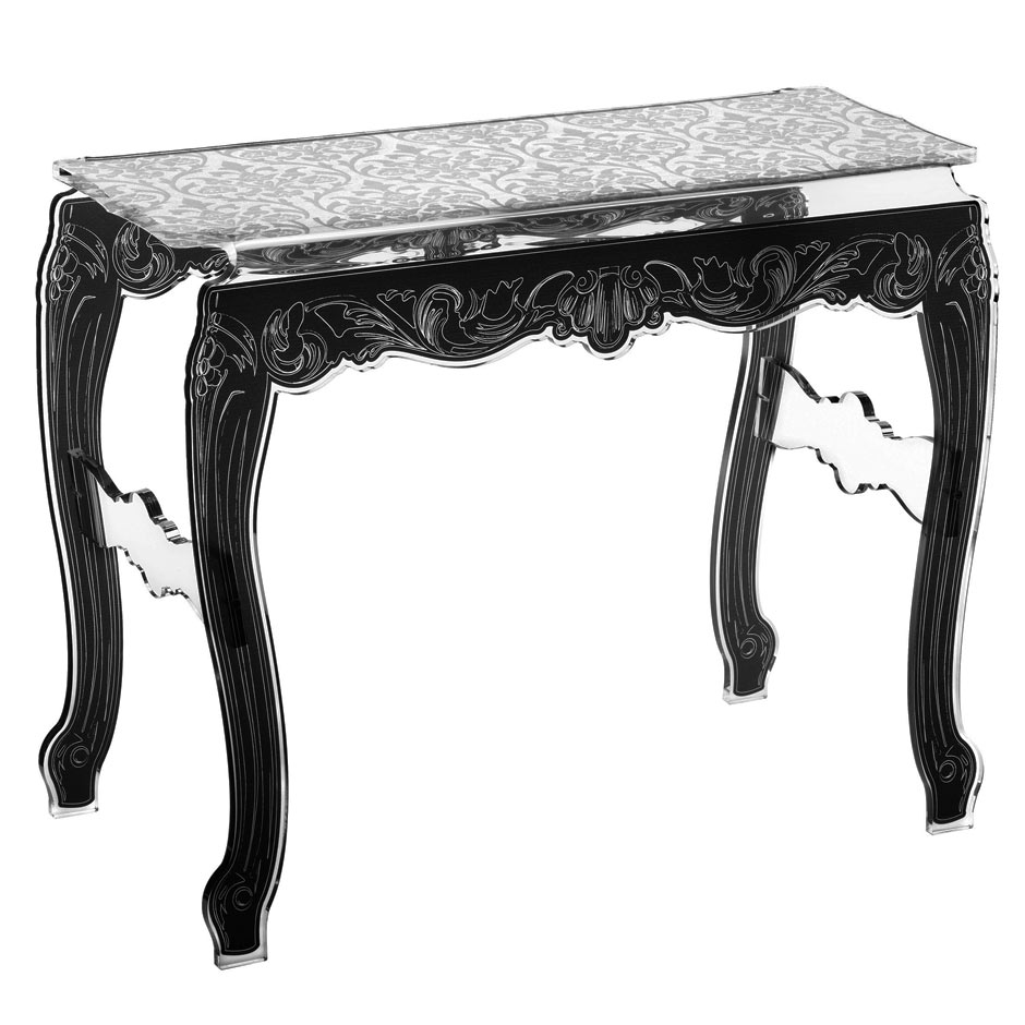 Console Plexiglas Baroque Motif Blanc Acrila Specialiste Du Plexiglas Ref
