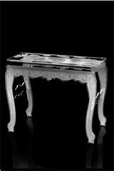 Console style Louis XVI blanc plume . Acrila. Console style Louis XVI blanc plume . Acrila.
