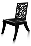 Fauteuil Grand Soir dentelle noire. Acrila. 