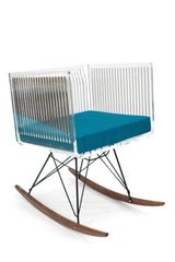 Fauteuil transparent barreaux pied bascule Cali . Acrila. Fauteuil transparent barreaux pied bascule Cali . Acrila.