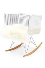 Fauteuil transparent barreaux pied bascule Cali . Acrila. Fauteuil transparent barreaux pied bascule Cali . Acrila.