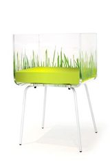 Fauteuil vert pieds métal blanc Cali herbe . Acrila. Fauteuil vert pieds métal blanc Cali herbe . Acrila.