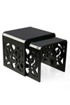 Tables gigognes Grand Soir dentelle noires. Acrila. 