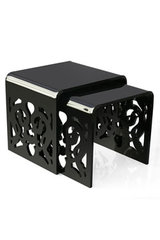 Tables gigognes Grand Soir dentelle noires. Acrila. Tables gigognes Grand Soir dentelle noires. Acrila.
