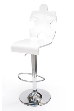 Tabouret blanc Puzzle . Acrila. 