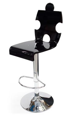 Tabouret noir Puzzle . Acrila. 