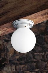 White and blue ceramic ball ceiling lamp. Aldo Bernardi. White and blue ceramic ball ceiling lamp. Aldo Bernardi.