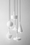 Lustrini contemporary pendant light 6 lights matt white. Aldo Bernardi. 