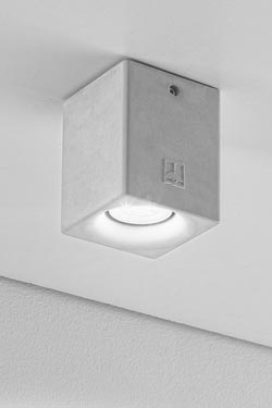 NADIR gray LED concrete outdoor ceiling light. Aldo Bernardi. 